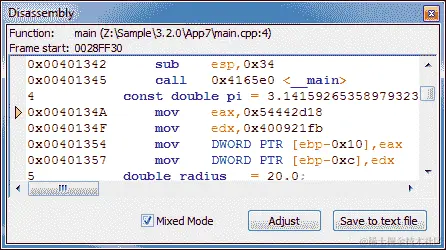 第一个应用程序调试