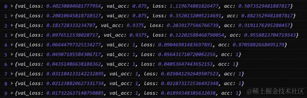 在几个时期内达到完美的验证准确性
