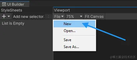UI 生成器文件菜单