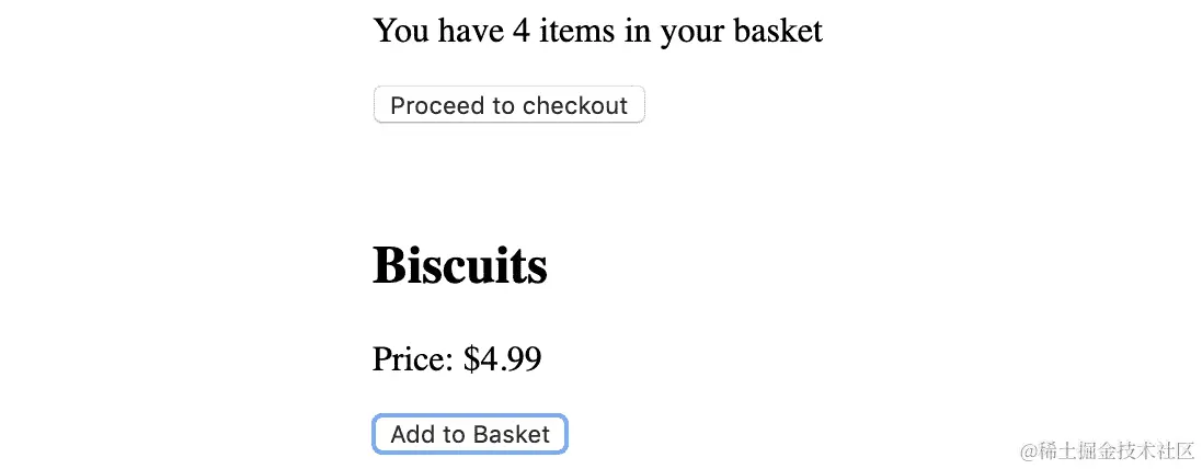 图 10.12：单击 2 次后实现添加到篮子
