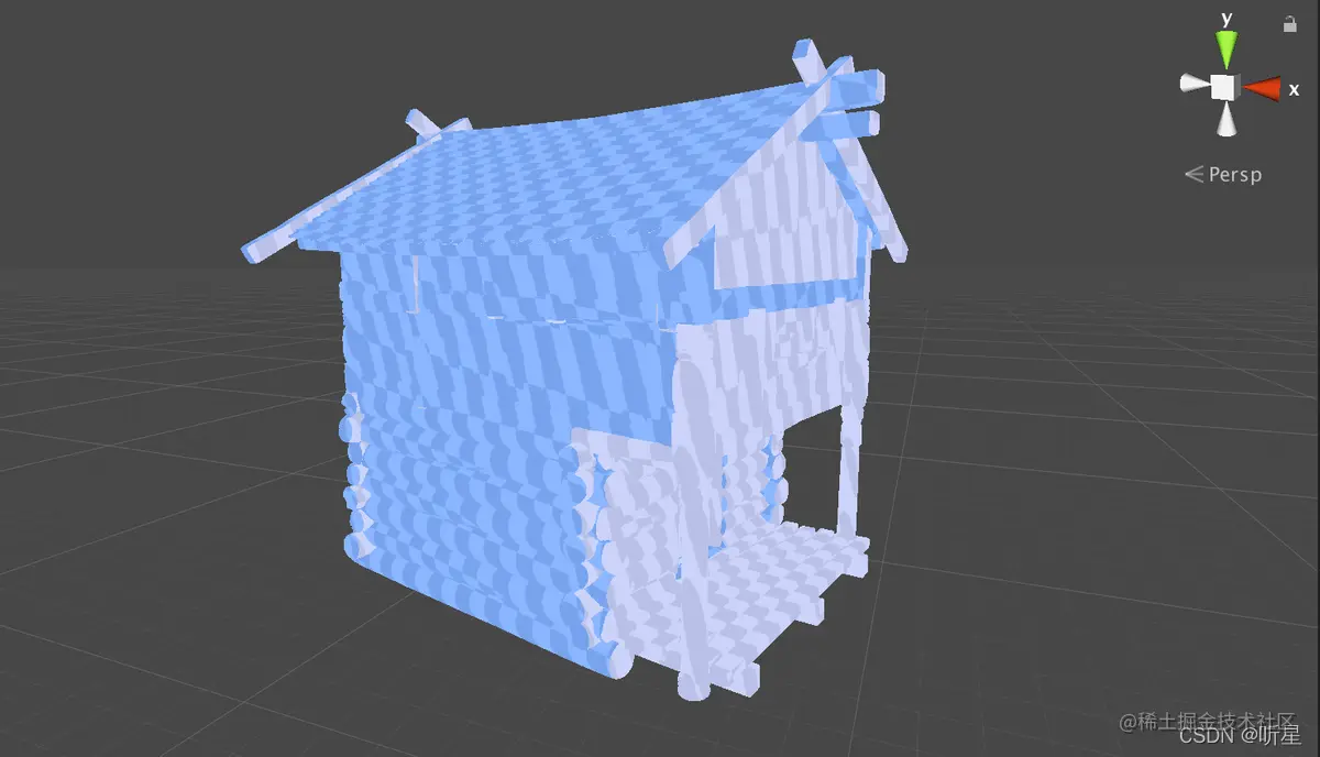 显示 HouseBig02 游戏对象的光照贴图 UV 失真的图像