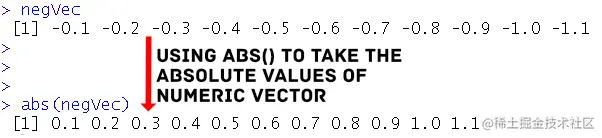 taking the absolute value of a vector