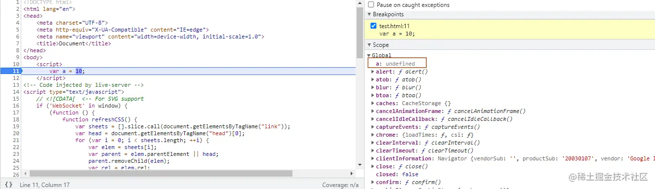 var a在全局作用域内