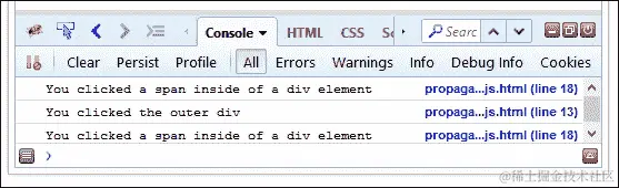 作为替代方法使用 stopPropagation()方法