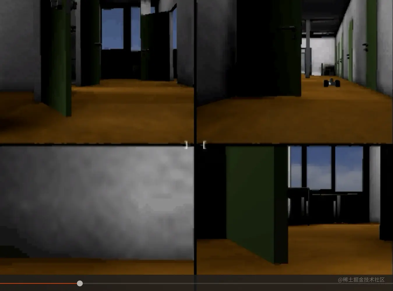 Video from four robots.