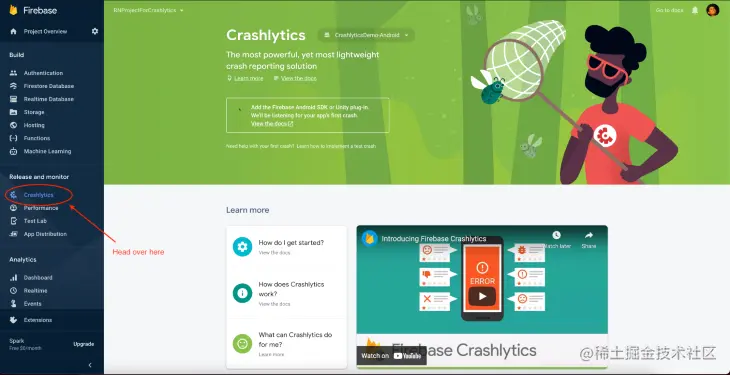 Crashlytics Tab