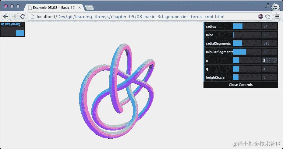 THREE.TorusKnotGeometry