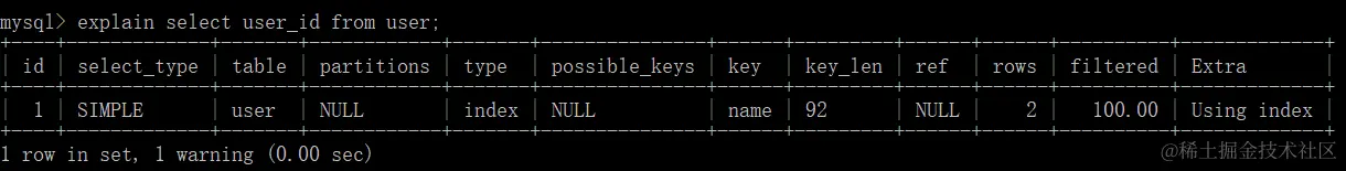 type为index的情况2-select索引列