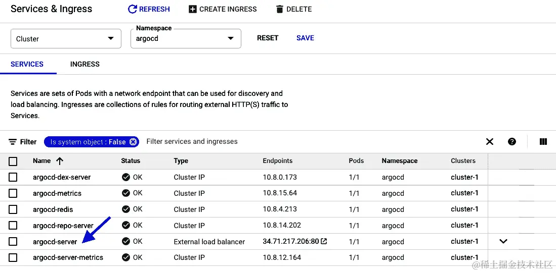 图 9.16 - Argo CD API 服务器公开为 LoadBalancer