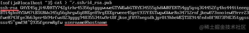 example of a ssh public key on local machine username