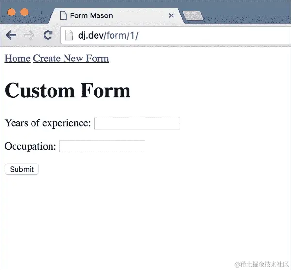 设计表单创建界面