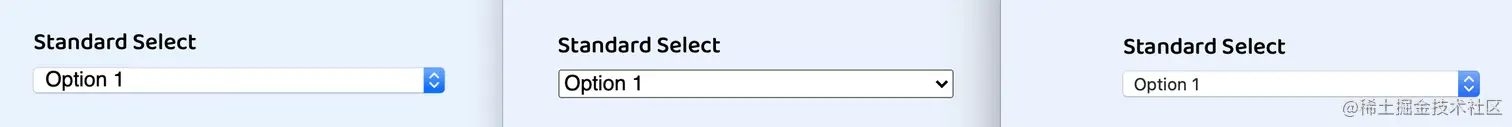initial native select appearance with no custom styling