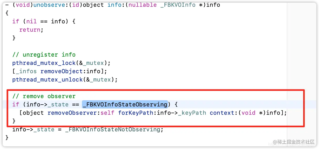 unobserve:(id)object info: