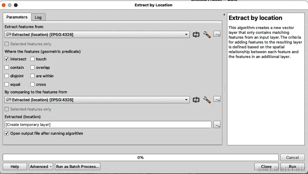 QGIS GUI 中的算法