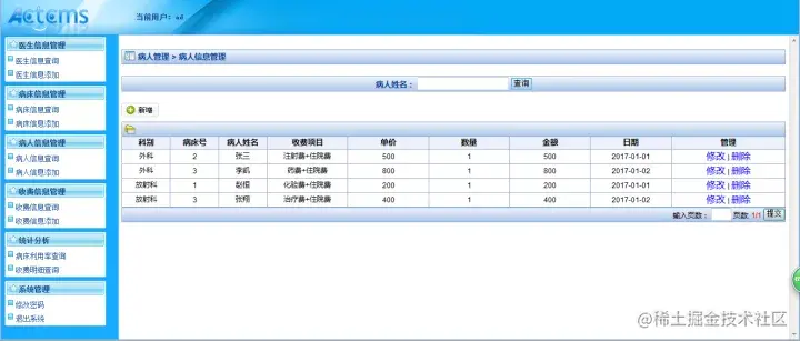 医院管理住院系统的研究与实现（论文+PPT+源码）