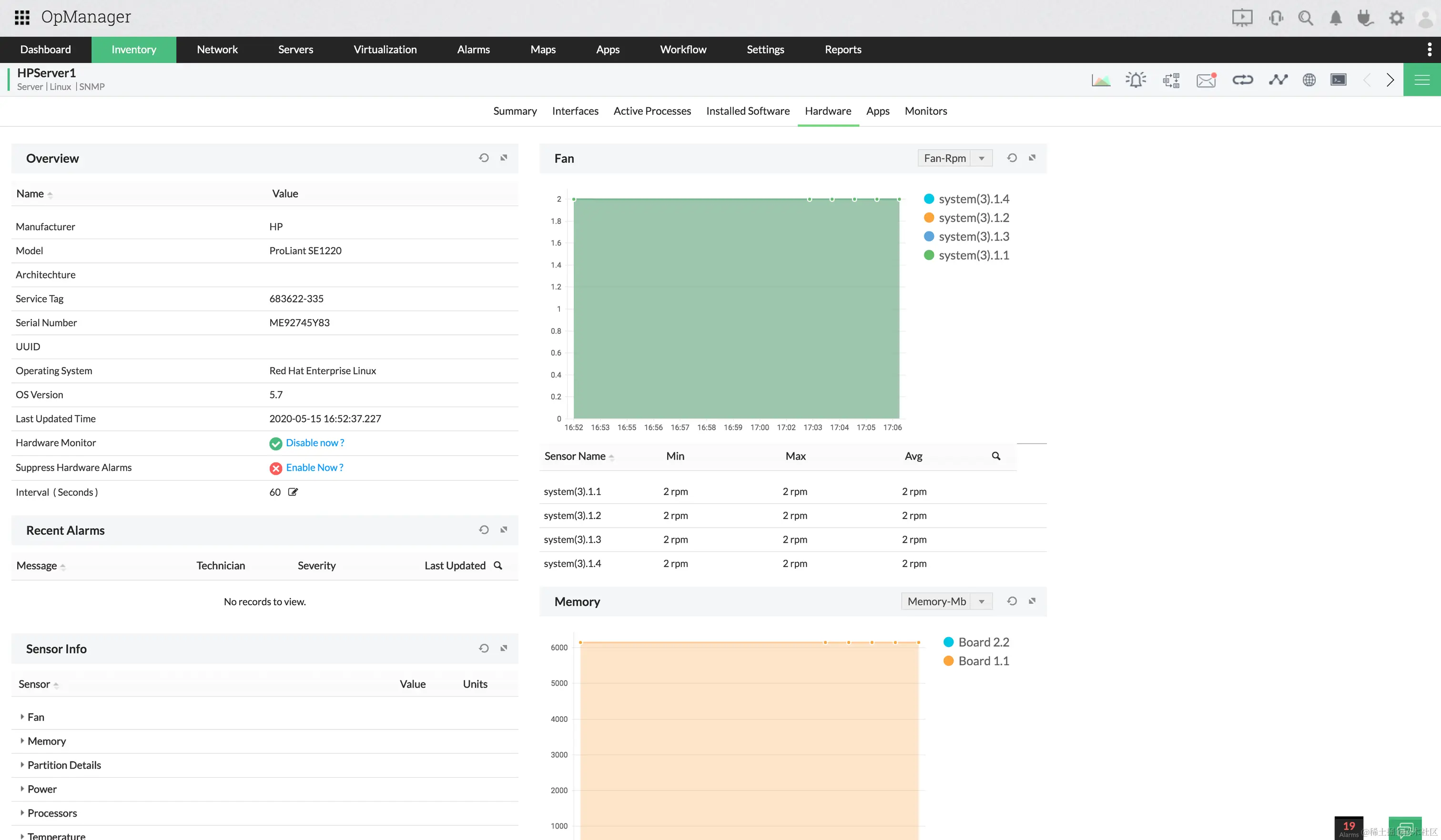 数据中心硬件监控 - ManageEngine OpManager
