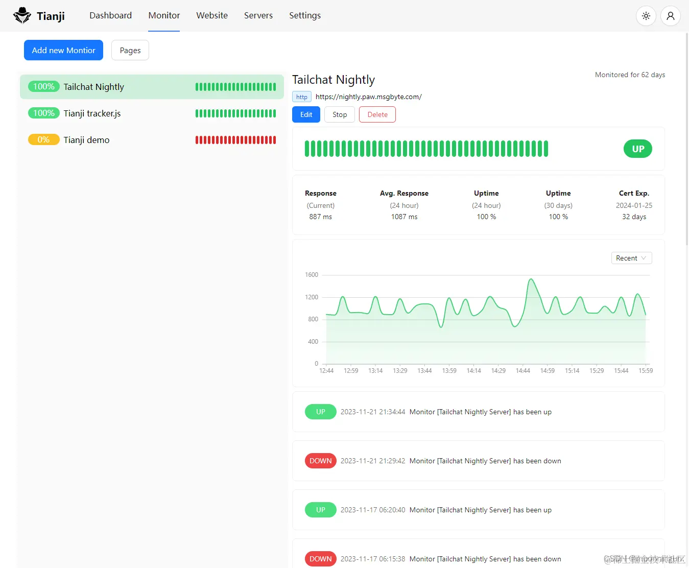 天机Tianji：网站流量统计+状态监控器+服务器状态监控 运维神器无敌缝合怪插图1