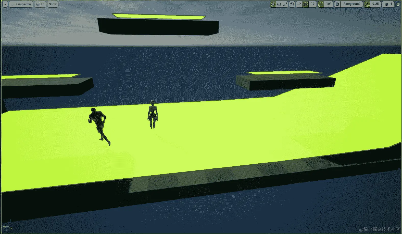 图 13.22：敌方 AI 现在将从一个位置移动到另一个位置