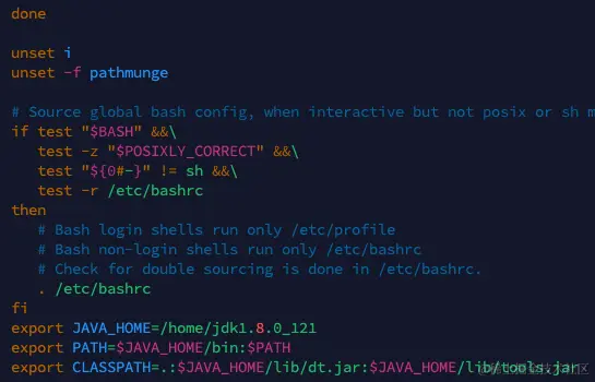 图中的export ****表示linux下的全局环境变量