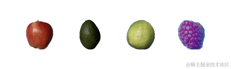 水果隔离在白色背景上。