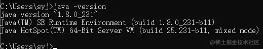 java -version