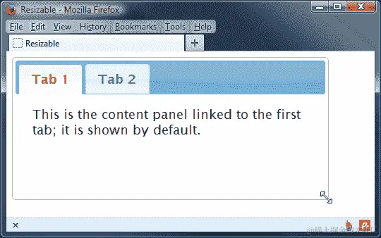 创建可调整大小的标签页
