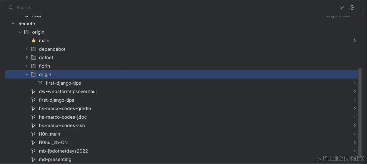 改进的 Branches（分支）弹出窗口