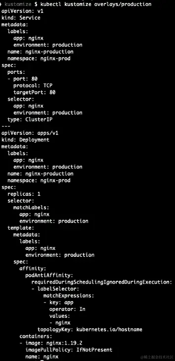 图 8.9 - kubectl kustomize overlays/production 输出