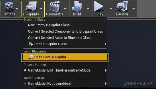 选择开放级蓝图