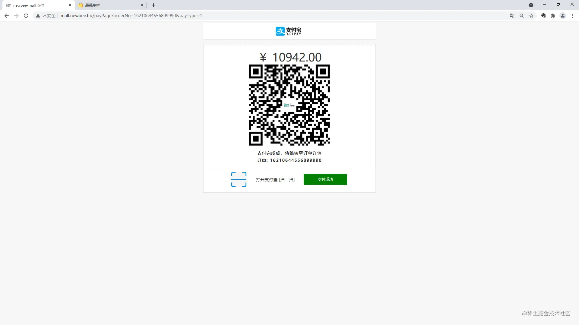 newbee-mall支付页面