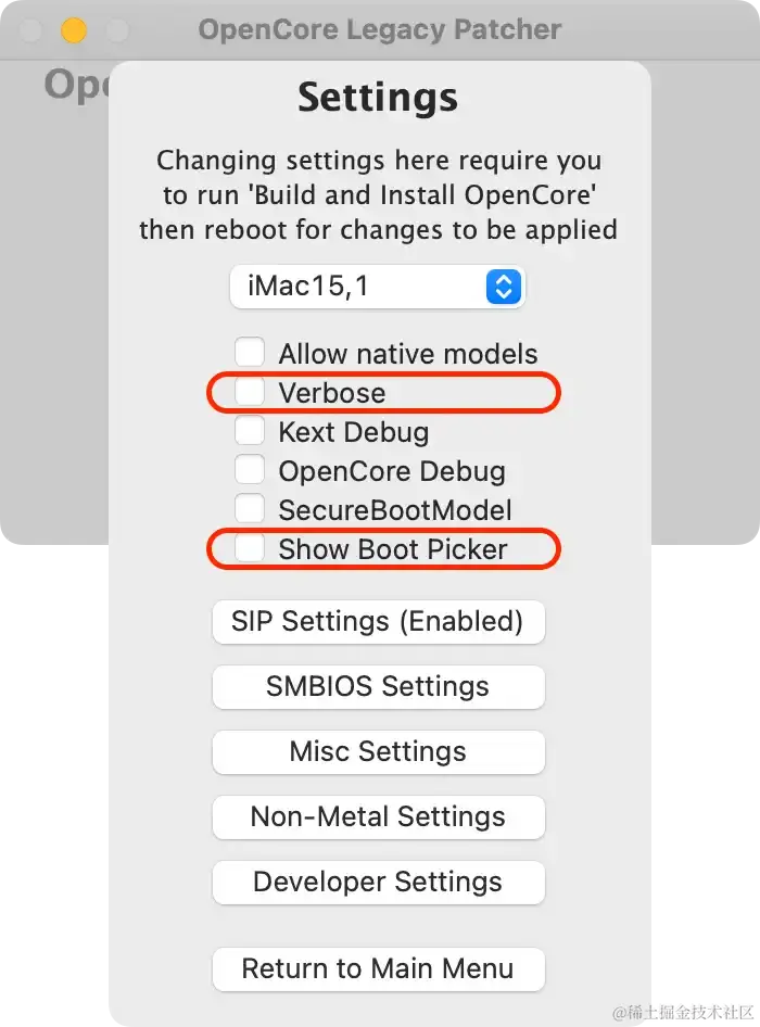 OpenCore Settings