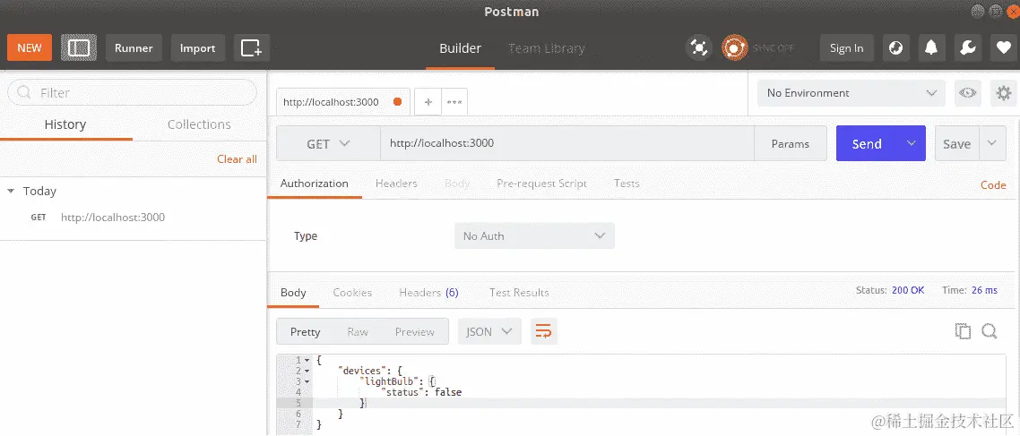 图 4.5：Postman 中 cURL 请求的屏幕截图