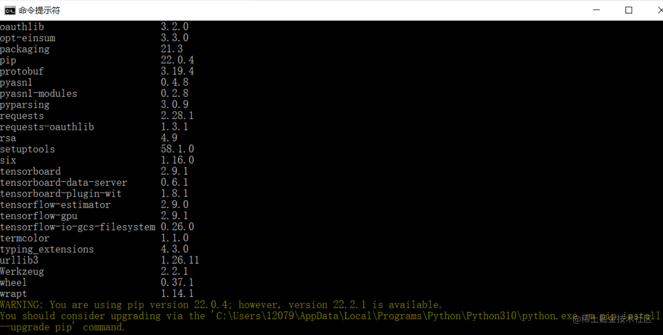 Tensorflow2.9版本安装(python版本3.10) - 掘金