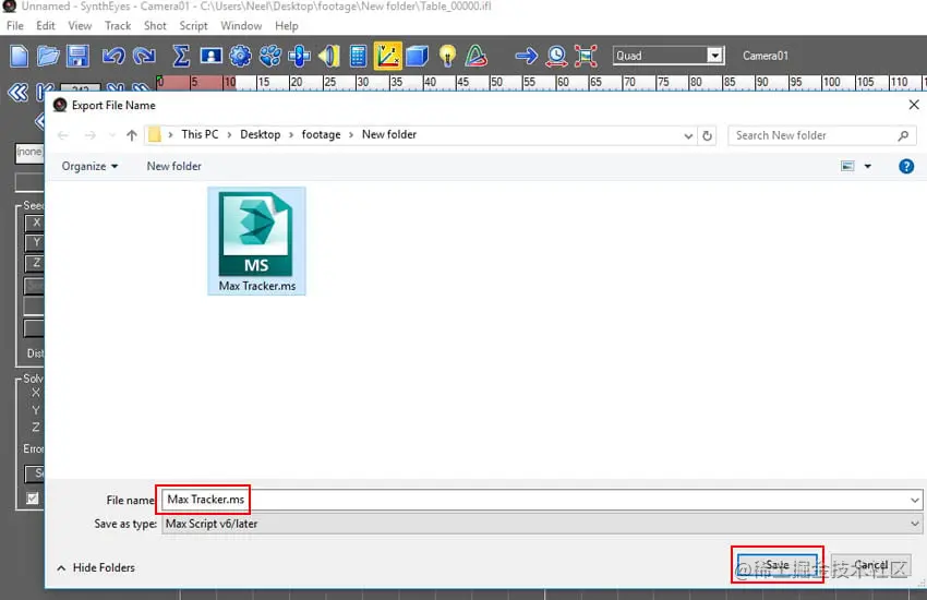 Save the script as Max Tracker