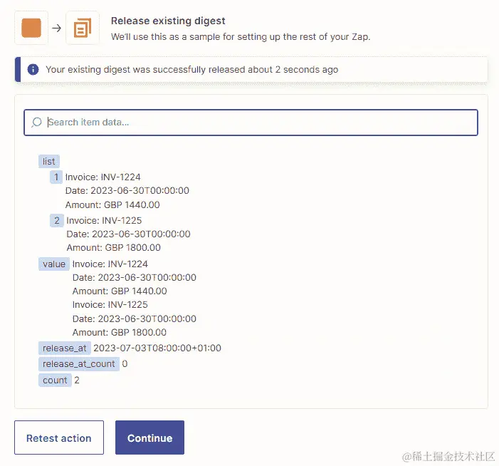 图 9.17 – ﻿现有摘要释放操作步骤结果概述