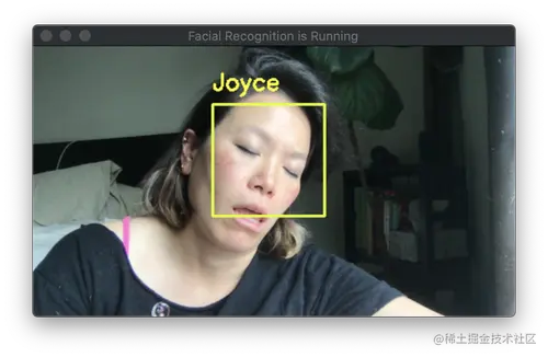 Faced that are recognized will have a yellow box drawn around them