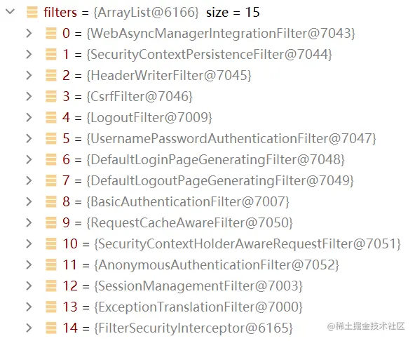 Security维护的Filters