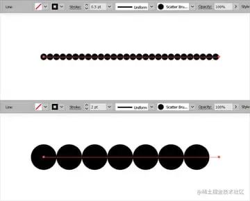 dot brush stroke weight