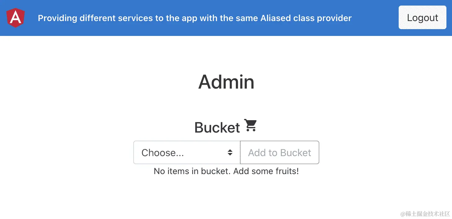 图 3.11 - ng-aliased-class-providers 应用程序在 http://localhost:4200 上运行