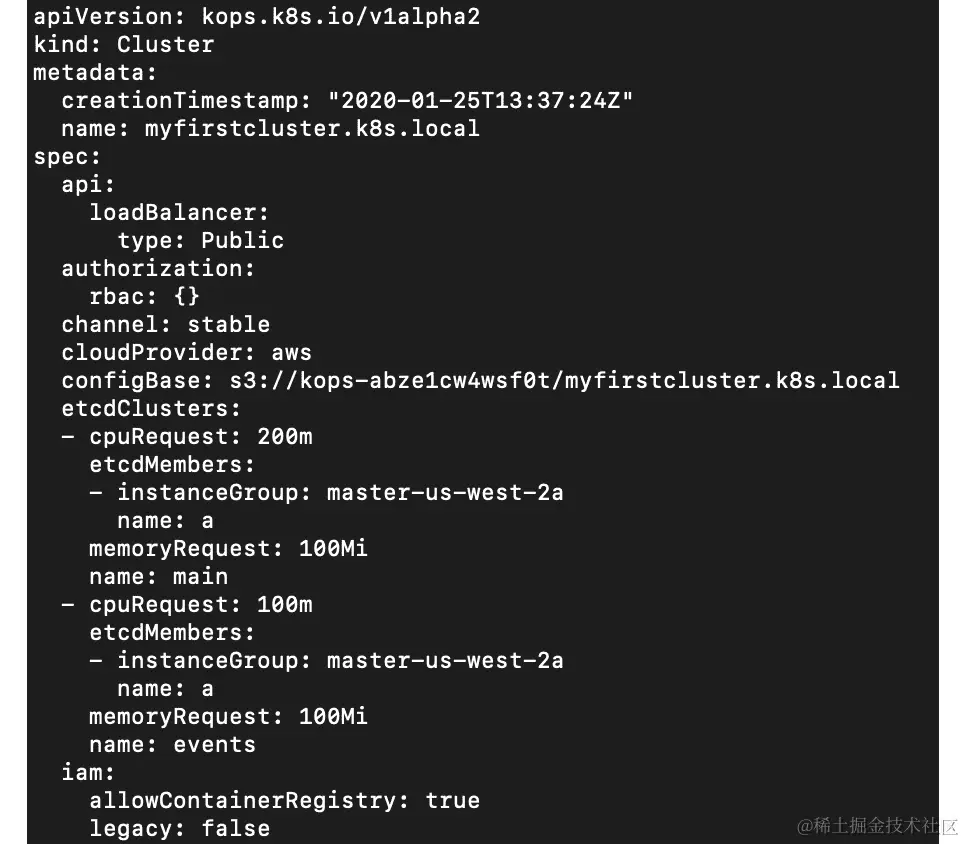 图 11.4：检查我们集群的定义