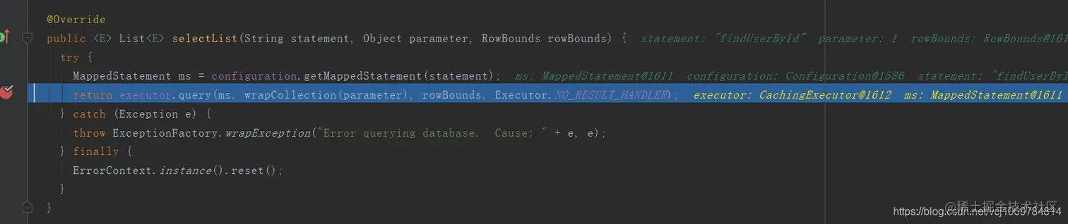 [外链图片转存失败,源站可能有防盗链机制,建议将图片保存下来直接上传(img-k5O80tUJ-1573208102876)(C:\Users\Vergi\Desktop\SqlSession#selectList.png)]