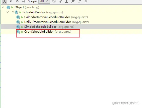 scheduleBuilder继承图