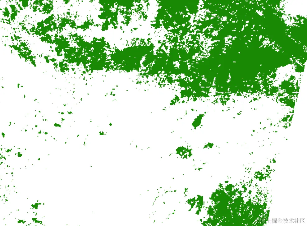 植被指数（NDVI）变化的掩码阈值